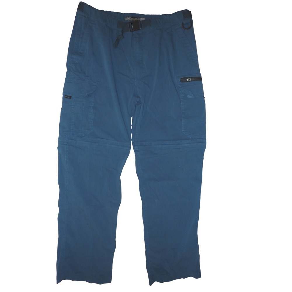 BC Clothing Men's Convertible Cargo Hiking Pants Teal Blue Large x 32